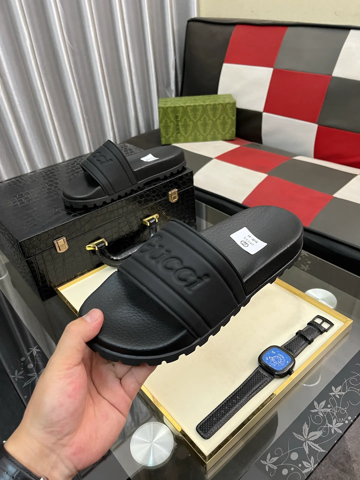 Men's men's shoes💰260⌚️⌚️ＧＵＣＣＩ.Gucci.Official website 1:1 popular slippers hot sale! Original original material 🩴 SIZE: 38-46 (45.46 non-refundable)